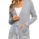 ANRABESS Women's Cardigan Long Knitted, Light Gray Size S