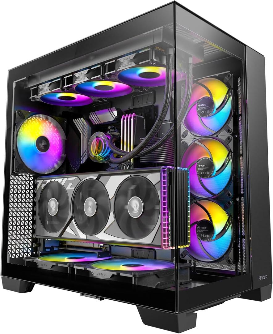 Antec C8 ARGB, 2X TQR 160mm & 1x TQ 140mm ARGB PWM Fans Included,Dual-Chamber Layout, Type-C, 360mm Radiator Support, Seamless TG Front & Side Panels, RTX 40 Compatible, Full-Tower E-ATX PC Case