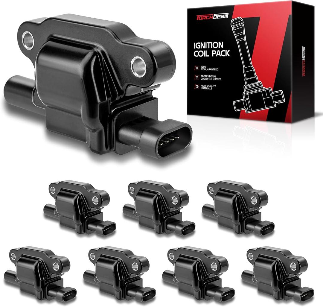 Torchbeam 8 Packs Ignition Coil UF413 Fit for Chevrolet GMC Cadillac Camaro Corvette Express Impala CTS Rainier Avalanche Silverado Suburban Savana V8 Replacement for UF413 12611424 12570616