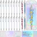 Yexiya 60 Pcs Sublimation Pen Blank Kit Heat Transfer Ballpoint Pen with Shrink Wrap Pouch Bag Holographic Thank You Card Personalized Gift for Christmas DIY Favor Office School Stationery Supply
