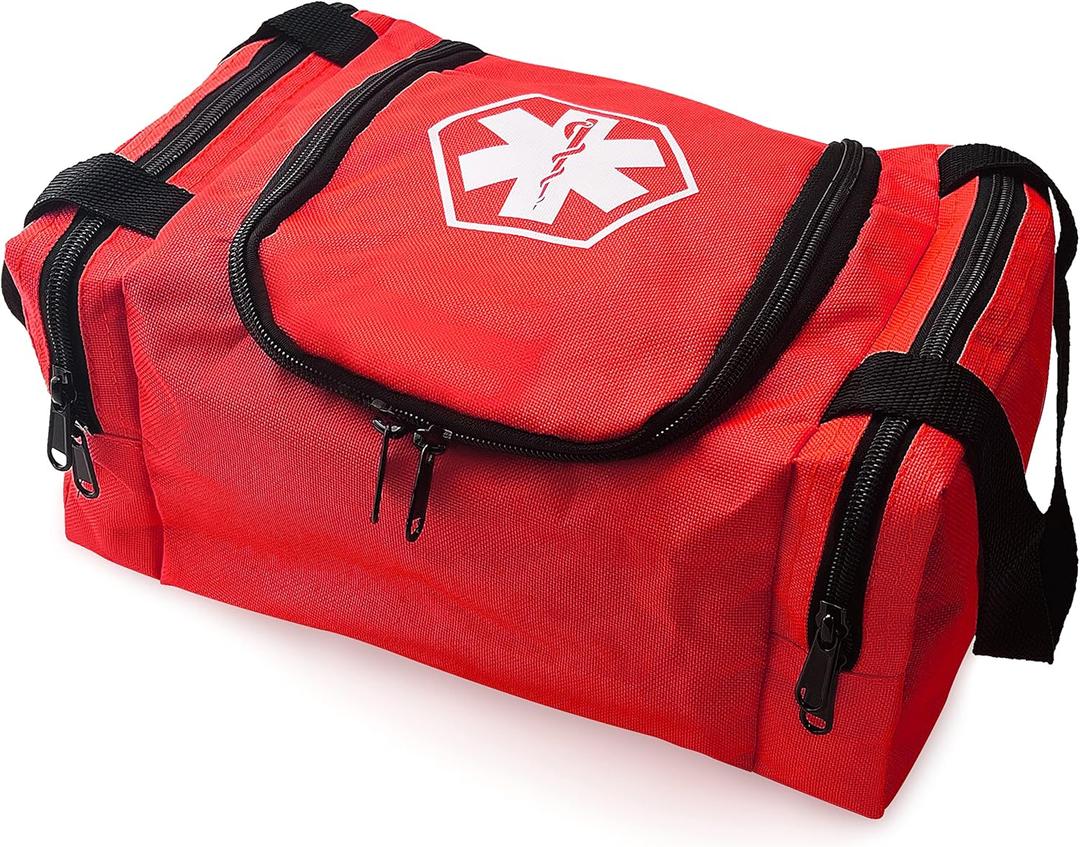 ASA TECHMED First Aid Responder EMS Emergency Medical Trauma Bag EMT, Fire Fighter, Police Officer, Paramedics, Nurse, Red