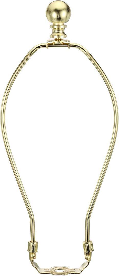 PATIKIL 9.5 Inch Lamp Harp Kit with Finial, 1 Set Detachable Lamp Shade Bracket Holder, DIY Lighting Accessories for Table Lamps Floor Lamps, Gold Tone