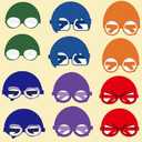 LIFETOOLS-LT Birthday Photo Prop Party Favor Packs, 12Pcs Paper Party Glasses Masks for Boys Girls Cartoon Happy Inside Themed Birthday Gift; TDJ