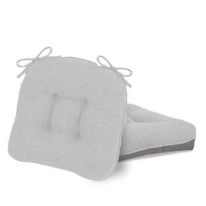 YUNLUYE D-Shaped Chair Cushions, 4" Thick Dining Chair Pads Machine-Washable, Seat Cushions for Chair 18" x 18", Set of 6 18-Grey-6