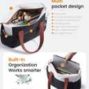 LOVEVOOK Tote Bag for Women, Puffy Work Tote with Large Cup Holder, Quilted Laptop Bag Travel Tote Shoulder Bag Handbag