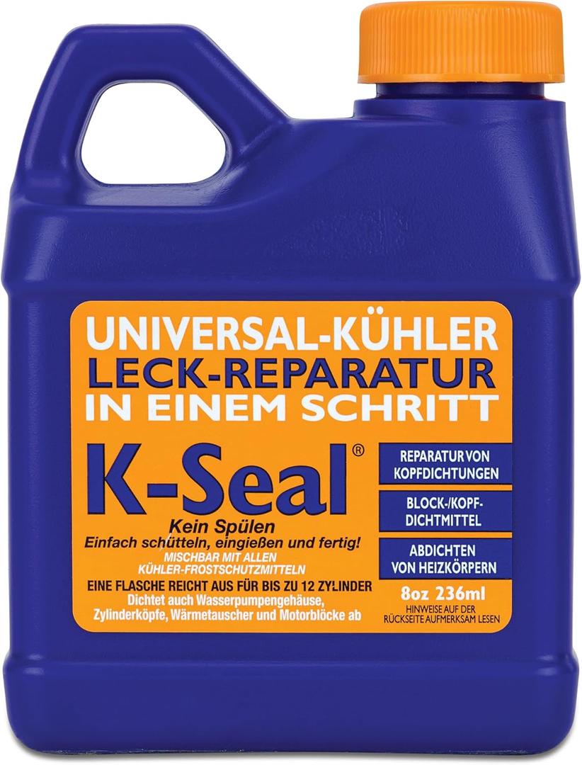 K-Seal ST5501 Multi-Purpose One Step Permanent Coolant Leak Repair, 8oz, Pour and Go, Mixes with All Antifreeze, No Flushing Required