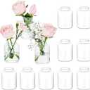 Hewory Small Bud Vases Set of 12: Clear Glass Vases for Flowers - Modern Bud Vase Bulk for Wedding Centerpieces Baby Shower Parties Rehearsal Dinner Table Decorations