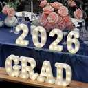 Graduation Decorations 2026 Deals-8 LED Long Marquee Light Up Letters 'Grad 2026' - Graduation Party Decor for Kindergarten Preschool High School College Graduation