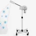 Stand Professional Ozone Facial Steamer with Touch Control, Adjustable Height & Rolling Base, 360 Rotatable Nozzle, Hot Mist Function, Use for Home, Salon SPA (White)