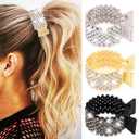 CAKURE Rhinestone Ponytail Claw Clip Sparkly High Ponytail Clip Hair Clips for Styling Hair Accessories for Women (Pack of 3)