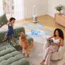 Bladeless Fan for Bedroom, 22" Tower Fan with Remote, 8 Speeds, 9 Hour Timer, 90° Oscillating, LED Display with Auto Off, Easy to Clean, Bladeless Desk Fan for Bedroom, Kitchen, Office, Medium