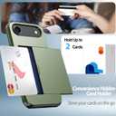 for iPhone Air Wallet Case with Card Holder 2025 + 2 Tempered Glass Screen Protector Protective Shockproof Hidden Card Slot Slim Case Women Men for iPhone Air 6.5 2025(Deep Green)
