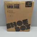 SEE SPRING X-Large Black Modern Plastic Shoe Box, 12 Pack, Clear Front Door, Stackable, Foldable, Ventilated, Fits US Size 11, 13.2''L9.1''W7.3''H Inch, 655.65 Cubic Inches, Already Assembled