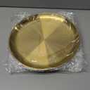 JOIKIT 6 Pack 12 Inch Gold Stainless Steel Plate, Round Metal Dinner Plates, Kitchenware Dinner Dishes Serving Tray Large Camping Plates for BBQ, Snack, Food Serving, Dishwasher Safe