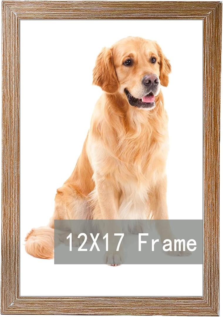 RUN HELIX 12x17 Brown Picture Frames, Photos Frame with Plexiglass, Wall Gallery Photo Frames, Horizontal and Vertical for Wall Mounting, Home Office Decoration