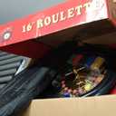 16 Roulette Wheel Set for Adults, Roulette Table and Wheel, Casino Games with 16 Roulette Wheel, 47 x 24 Felt Casino Mat, 100pcs Poker Chips, 2 Roulette Balls, 2 Decks of Poker Cards Dealer Button
