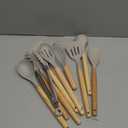 Silicone Cooking Utensil Set,12 PCS Cooking Cookware Kitchen Utensils Set for Cooking, Nonstick 446°F Heat-Resistant Cookware Kitchen Tools of Spoon,Brush,Whisk,Spatula,Turner Tongs (Khaki)