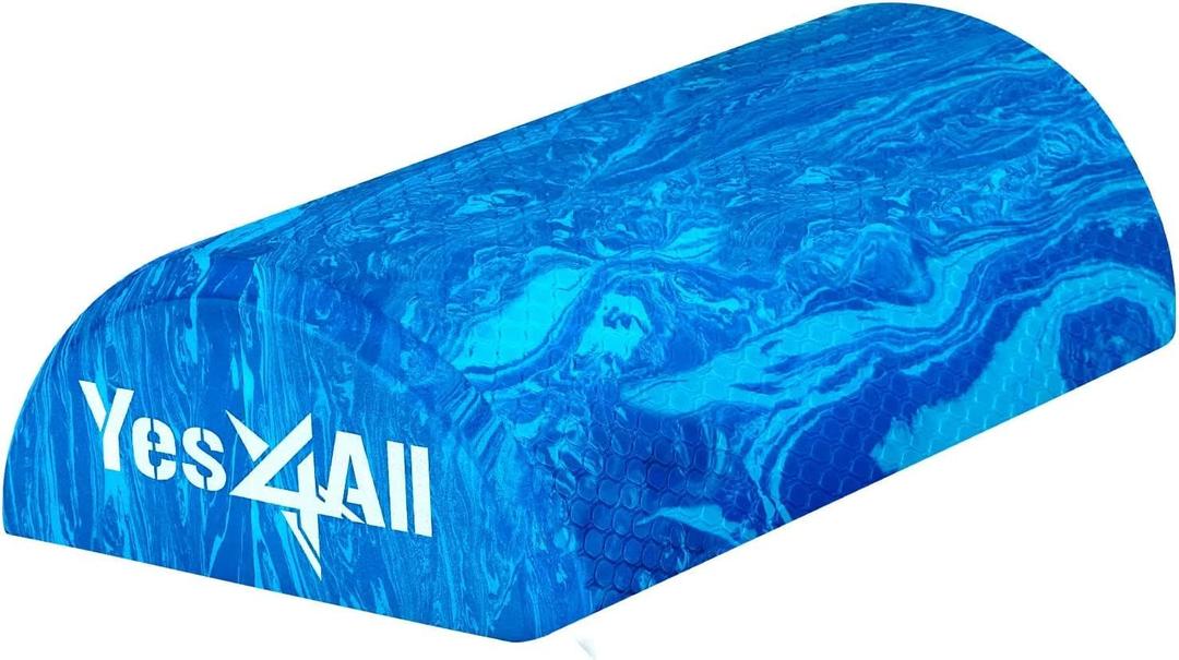 Yes4All Medium-Density EVA Foam Roller for Back - Half Back Roller for Exercise, Yoga & Pilates 12/36 inch (12-inch - Blue)