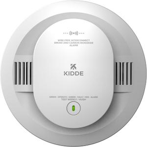 Kidde Smoke and Carbon Monoxide Detector, AA Battery-Powered, Wire-Free Interconnect, Voice Alerts, LED Status Light 85 dB Alarm, 5-inches, 30CUDR-VRF
