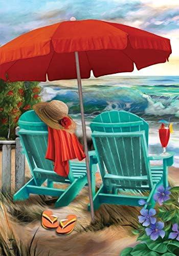 Briarwood Lane Beach Life Summer House Flag Nautical Adirondack Chairs 28" x 40"
