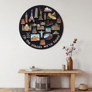 BreezeHug Travel Magnet Board for Wall, 24" Round Display, Black