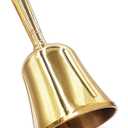 Hourwof Loud Hand Call Bell,Solid Brass Dinner Bell Service Bell Pet Training Bell Jingle Bell,Gold