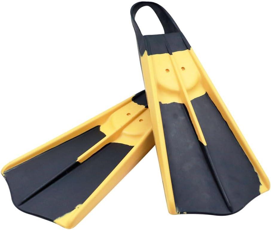 Voit Unisex Duck Feet Swim Fins - Full-Floating Rubber Design for Maximum Propulsion & All-Day Comfort in The Water- Versatile Training Swim Fins for Snorkeling, Surfing & More- Black & Yellow- Medium