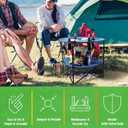 Wakeman Camp Table - Round 2-Tier Folding Table with 4 Cupholders and Carrying Bag - for Camping, Beach, Picnic, Sporting Events, and More Outdoors,Blue, 20" X 20" X 25.25"