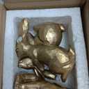 DN DECONATION Golden Polyresin Bunny Decor Rabbit Figurines, Easter Bunny Statue Set of 3 for Spring Tabletop Decor