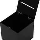 CiaoHER Acrylic Black Donation Box, Ballot Suggestion Box Money Storage Square Container for Voting, Charity, Ballot, Contest, Suggestions (10x10x10 inches)