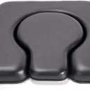 PU Commode Seat Cushion, Black Padded Cushion for Bedside Commodes, Chair, Shower Wheelchair, C Shape, 16.92x16.92x1.95 Inch