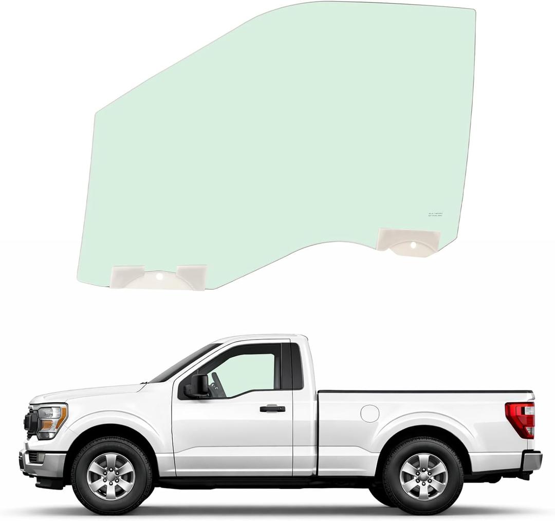 ALMULOO Driver Side Door Window Glass Compatible with 2015-2024 Ford F150 F250 F350 F450 F550 Front Left Light Green Tempered Glass