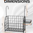 Large Rustproof Shower Caddy Hanging, 304 Stainless Steel Hanging Shower Organizer Basket for Bathroom & Bathtub, Over the Rod Shower Rack for Shampoo, Conditioner, Soap & Bath Accessories(Black)