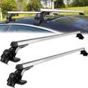 Universal 48" Car Top Roof Rack Cross Bar Luggage Cargo Carrier w/3 Kinds Clamps, Silver Aluminum, 165 lb Loading Capacity