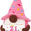 21st Birthday Gifts for Her, 21st Birthday Decorations - Handmade Positive Crochet Gnomes, 21 & Fabulous Bday Gifts for Women Daughter Best Friend Bestie Sister