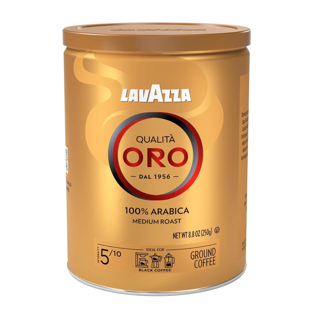 Lavazza Qualit Oro Ground Coffee, Medium Roast, 100% Arabica, 8.8 oz Tin (Pack of 4)