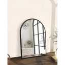 Arch Wall Mirror 20"x16" Large Black Bathroom Mirror Metal Frame Mirrors for Wall, Decoration Vanity Bedroom Entryway Living Room (20"L x 16"W)