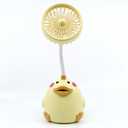 5 x Cute Yellow Duck Desk Fan with Pen Holder Animal Fan, Duck Decor for Office, Funny Accessories, Small USB Fan, Unique Teacher Gift, Coworker Gift, Novelty Decor