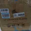 MAONAME 13" Gold Charger Plates Set of 100, Plastic Reef Plate Chargers Bulk, Round Charger for Dinner Plates, Table Chargers for Wedding Decor
