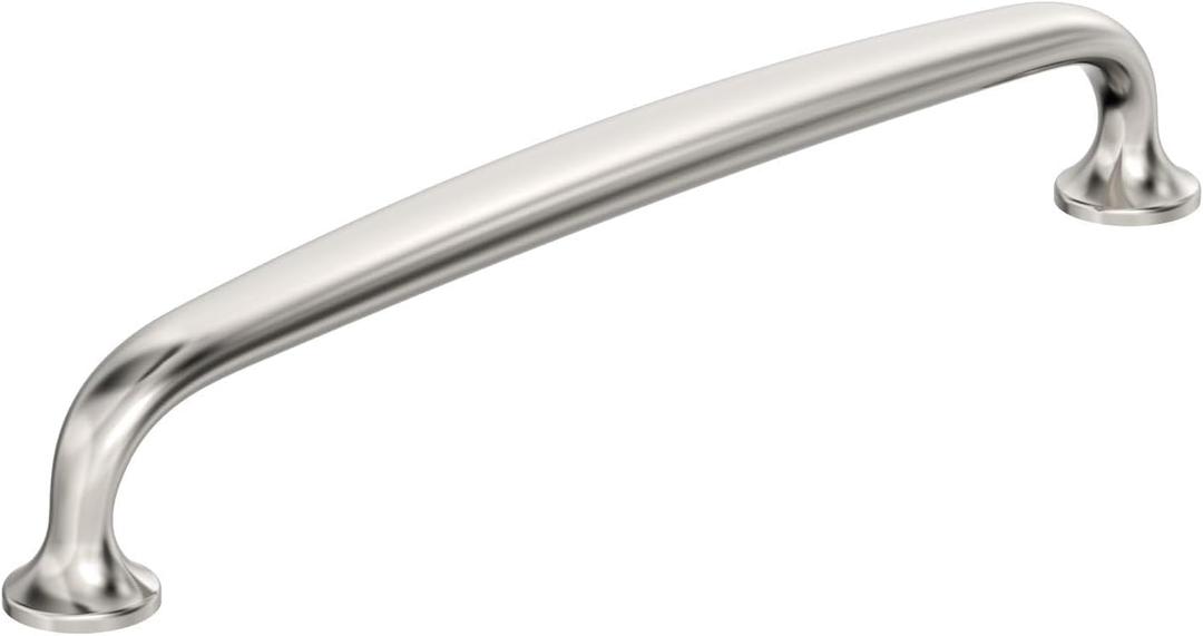 Amerock BP36796PN | Renown 6-5/16 inch (160 mm) Center to Center Polished Nickel Cabinet Pull | Kitchen Cabinet Hardware | Furniture Hardware | Drawer Handle