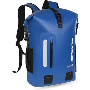 MARCHWAY Roll Top Waterproof Backpack, Floating Dry Bag 20L/30L/45L with Ergonomic Rectangular Base, Cushioned Back, Hip Strap for Hiking Camping Kayaking Travel (Blue, 45L)