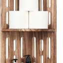 Meangood Bathroom Corner Shelf Stand, 3 Tier Solid Wood Display Shelf for Narrow Space, Shower Corner Shelf, Plant Stand Nightstand, for Living Room, Bedroom, Home Office, Elegant Carbonized Black