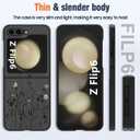 OOK Designs for Samsung Galaxy Z Flip 6 Case Black Wild Flower Design Hard PC+Soft TPU Bumper Anti-Slip Ultra Thin Cover Protective Shockproof for Galaxy Z Flip 6 (Black Wild Flower)