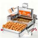 PYY Commercial Mini Donut Machine - 6 Row Fully Automatic Commercial Donut Maker Machine, 2600 Pcs/Hr, Upgraded Anti-Stick Donut Fryer Machine, Makes Mini DIA 1.81"-1.96" Donut, 9L Hopper, 1800W
