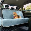FUNNY FUZZY Dog Car Seat Cover for Back Seat, Back Seat Pet Cover for Dogs Waterproof, Scratchproof Dog Backseat Cover, Non-Slip Bench Car Seat Protector, Universal Fit Most Cars, SUVs, Trucks, Blue
