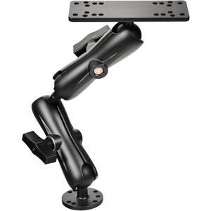 Aluminum Fish Finder Mount with 1.5'' Ball, 14.76'' Dual Rod Extended Arm for Longer Lengths, Marine Electronic Mount for Garmin, Lowrance, Raymarine,Compatible with RAM C-Size Kit
