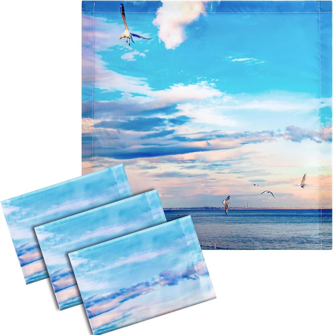 VIHOSE 4 Pcs 2 x 2 Feet Fluorescent Light Covers for Ceiling Lights Classroom Magnetic Light Filters for Reducing Harsh Glare Flicker for Office Classroom Home Drop Ceiling(Sea Gull)