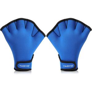 TAGVO Aquatic Gloves for Helping Upper Body Resistance, Webbed Swim Gloves Well Stitching, No Fading, Sizes for Men Women Adult Children Aquatic Fitness Water Resistance Training (Small, Blue)