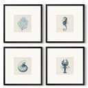 HUARCEY Framed Botanical Wall Art Set of 4, 18"x18" Black and White Leaf Canvas Prints with Glass, Modern Minimalist Nature Wall Decor for Living Room Bedroom Bathroom Office Hallway