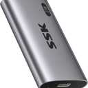 SSK 2TB SSD External Hard Drive, Portable SSD Up to 550MB/s Fast Solid State Drives, External Drive USB 3.2 Gen2 SSD for iPhone 15/Pro, Windows, Mac, Android with LED Light, Trim, Smart Supported
